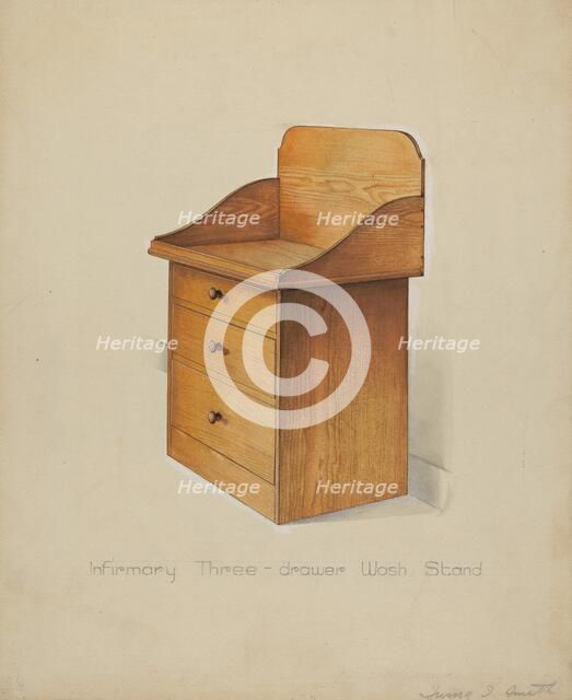 Shaker Wash Stand with Drawers, 1935/1942. Creator: Irving I. Smith.