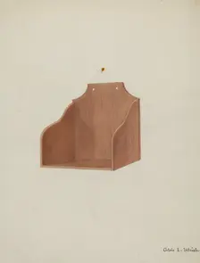 Shaker Wooden Wall Shelf, c. 1937. Creator: Alois E. Ulrich