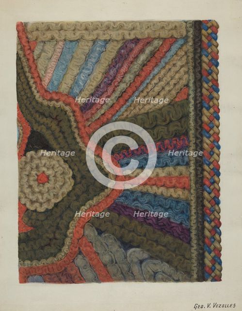 Shaker Woolen Rug, 1935/1942. Creator: George V. Vezolles.