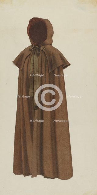 Shaker Woman's Cloak, c. 1936. Creator: Ingrid Selmer-Larsen.