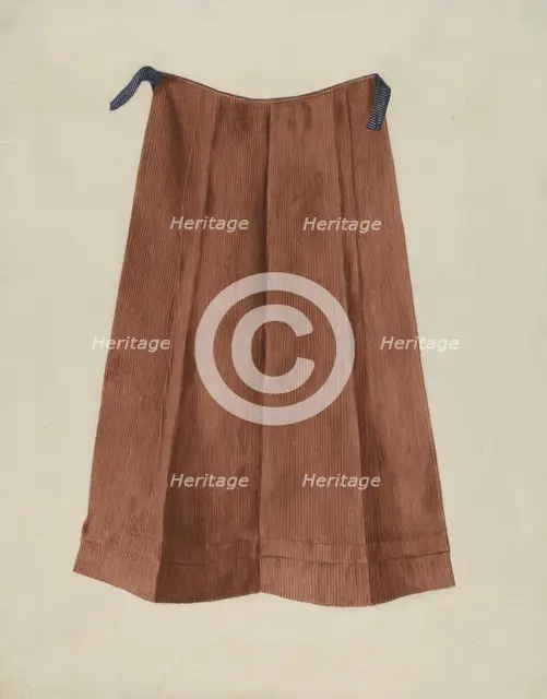 Shaker Woman's Apron, c. 1936. Creator: Betty Fuerst.
