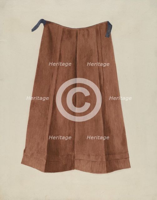 Shaker Woman's Apron, c. 1936. Creator: Betty Fuerst.