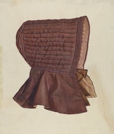 Shaker Woman's Bonnet, c. 1936. Creator: Elizabeth Moutal