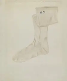 Shaker Woman's Stocking, c. 1936. Creator: Betty Fuerst