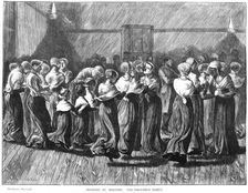 Shakers dancing at a meeting, Lebanon Springs, New York, USA, 1870