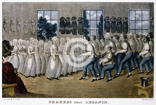 'Shakers near Lebanon', c1870. Artist: Currier and Ives