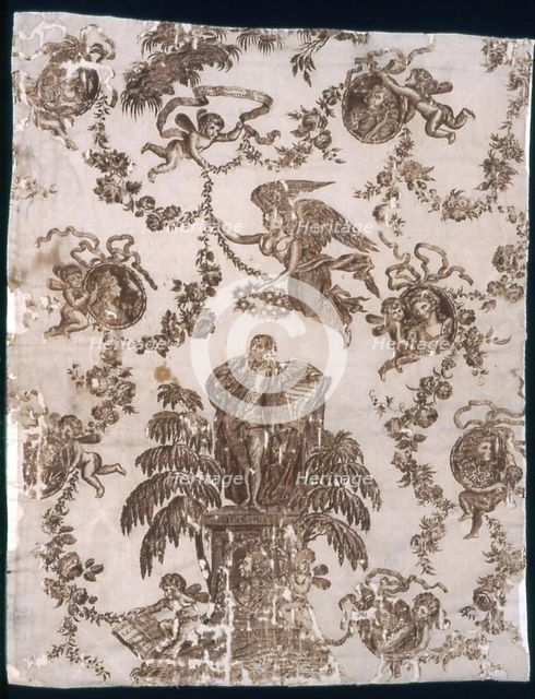 Shakespeare and Garrick (Furnishing Fabric), England, c. 1790. Creator: Unknown.