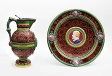 Shakespeare Ewer and Basin, England, Ewer: 1873, Basin: 1871. Creator: Minton