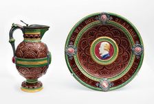Shakespeare Ewer and Basin, England, Ewer: 1873, Basin: 1871. Creator: Minton