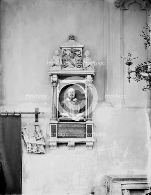 Shakespeare Monument, Holy Trinity Church, Stratford-upon-Avon, Warwickshire, 1870s. Artist: Henry Taunt.