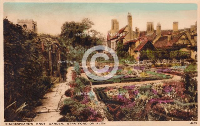 'Shakespeare's Knot Garden, Stratford-Upon-Avon', c1910.  Artist: Unknown.