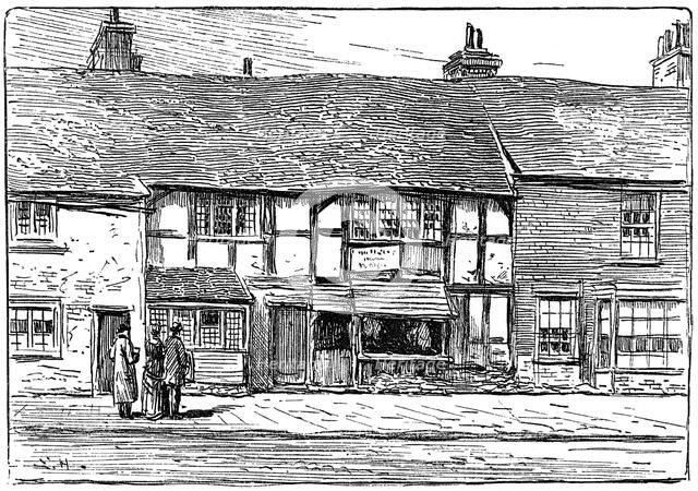 Shakespeare's birthplace before restoration, Stratford-upon-Avon, Warwickshire, 1885.Artist: Edward Hull