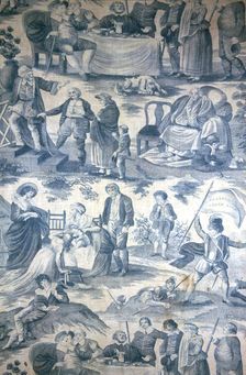 Shakespeare's Seven Ages (of Man) (Furnishing Fabric), England, c. 1805. Creator: Unknown