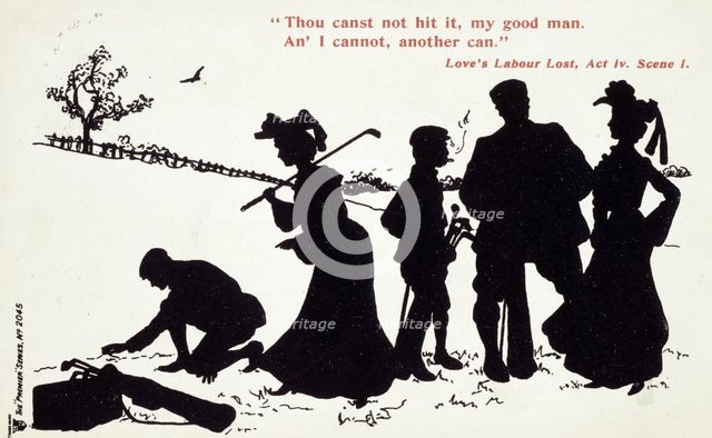 Shakespearian scene on a golf course. Creator: Unknown.