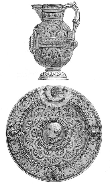 Shakspeare salver and jug, 1864. Creator: Unknown.