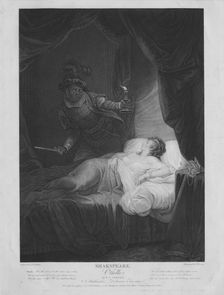 Shakspeare [Shakespeare]; Othello; Act V, Scene II; A bedchamber; Desdemona in bed asleep., c1799. Creator: William Satchwell Leney