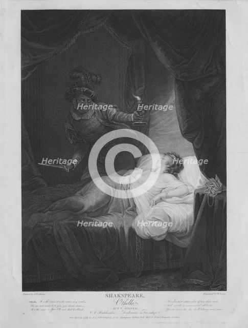 Shakspeare [Shakespeare]; Othello; Act V, Scene II;  A bedchamber; Desdemona in bed asleep., c1799. Creator: William Satchwell Leney.