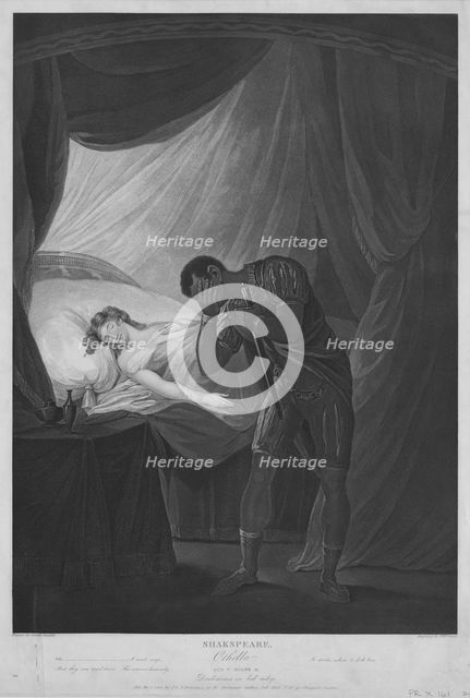 Shakspeare [Shakespeare]; Othello; Act V, Scene II; Desdemona in bed asleep., c1803. Creator: William Satchwell Leney.