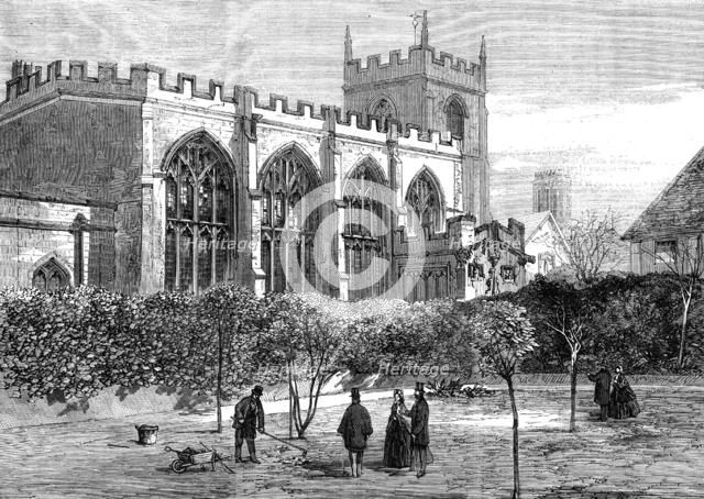 Shakspeare's Garden and the Old Guild Chapel, Stratford-on-Avon, 1862. Creator: Unknown.
