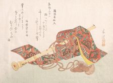 Shakuhachi (A Kind of Bamboo Flute) and Its Cover, 19th century., 19th century. Creator: Sunayama Gosei