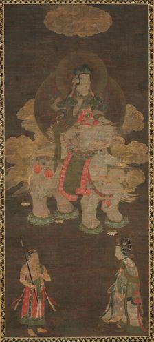 Shakyamuni Triad: Buddha Attended by Manjushri and Samantabhadra (Bodhisattva with Elephant), late 1 Creator: Unknown