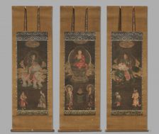 Shakyamuni Triad: Buddha Attended by Manjushri and Samantabhadra, late 1300s. Creator: Unknown