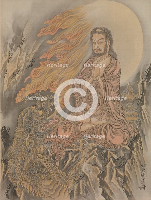 Shakyamuni Conquering the Demons (Shaka Goma-zu), ca. 1888. Creator: Kawanabe Kyosai.
