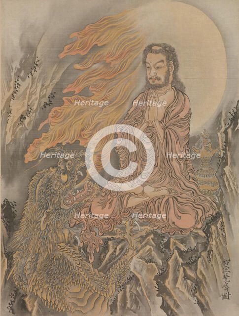 Shakyamuni Conquering the Demons (Shaka Goma-zu), ca. 1888. Creator: Kawanabe Kyosai.