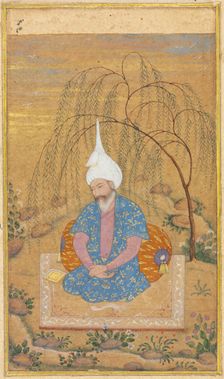 Shah Tahmasp I (1514-1576) Seated in a Landscape, c. 1575. Creator: Unknown