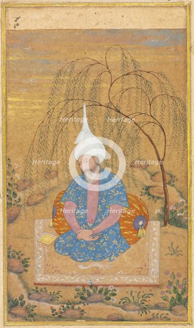 Shah Tahmasp I (1514-1576) Seated in a Landscape, c. 1575. Creator: Unknown.
