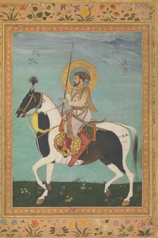 Shah Jahan on Horseback, Folio from the Shah Jahan Album, verso: ca. 1630; recto: ca. 1530-50. Creator: Payag