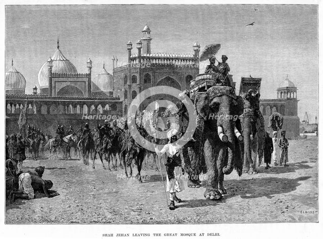 'Shah Jehan leaving the Great Mosque at Delhi', c19th century.Artist: Edwin Lord Weeks