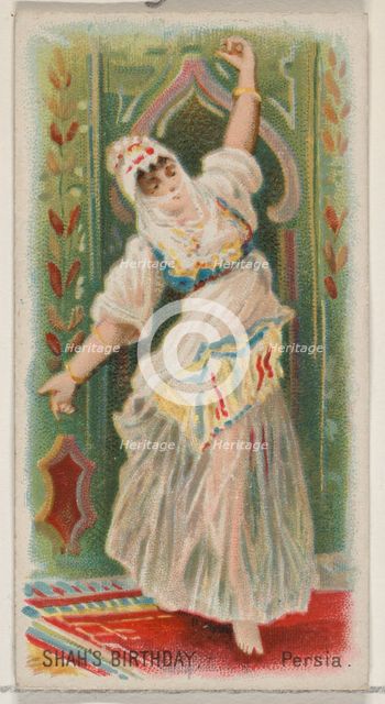 Shah's Birthday, Persia, from the Holidays series (N80) for Duke brand cigarettes, 1890., 1890. Creator: George S. Harris & Sons.