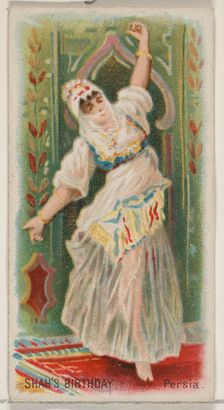 Shah's Birthday, Persia, from the Holidays series (N80) for Duke brand cigarettes, 1890., 1890. Creator: George S. Harris & Sons