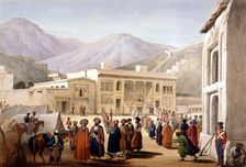 Shah Shoja, puppet of the British, holding a durbar at Kabul, First Anglo-Afghan War, 1838-1842. Artist: James Atkinson