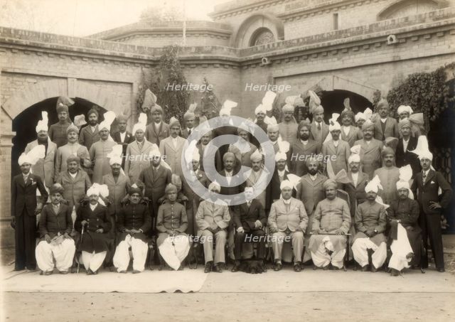 Shahpur district police officers group, India, 1937-1938. Artist: Mool Chand & Son