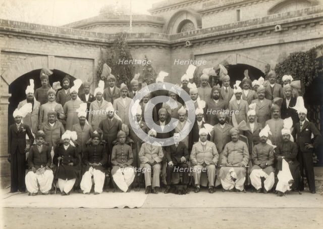 Shahpur district police officers group, India, 1937-1938. Artist: Mool Chand & Son
