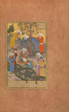 Shaikh San'an and the Christian Maiden, Folio 22v from a Mantiq al-Tair (Language of the Birds),c160 Creator: Unknown