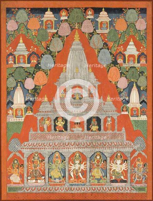 Shaiva Shrines in a Landscape (image 1 of 3), between 1700 and 1725. Creator: Anon.