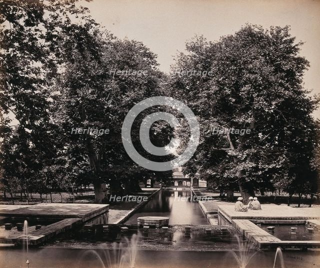 Shalimar, Kashmir: small fountains at the top of a weir, c1870s. Creator: Samuel Bourne.