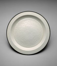 Shallow Dish with Peony Sprays, Northern Song dynasty, (960-1127), 11th century. Creator: Unknown