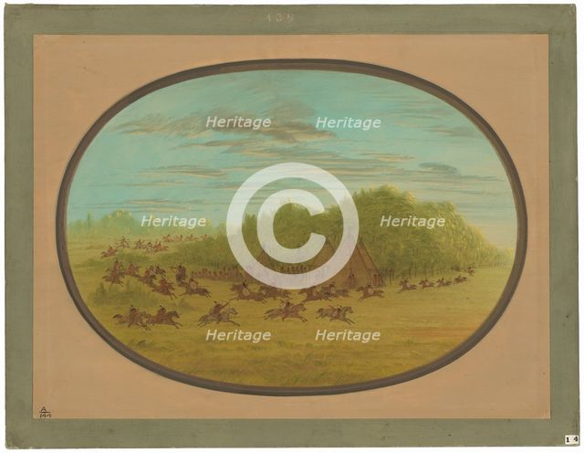 Sham Fight of the Camanchees, 1861/1869. Creator: George Catlin.