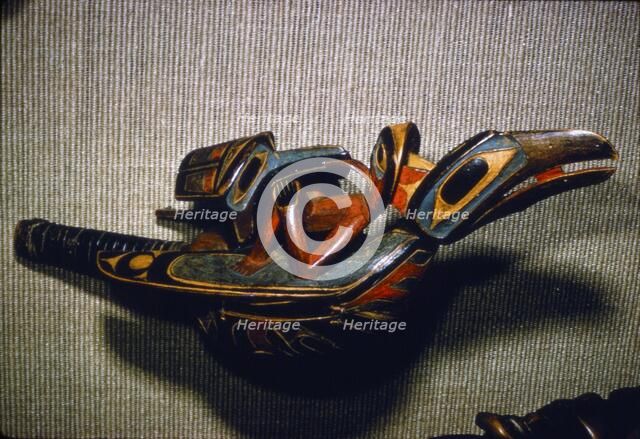 Shaman's Rattle, Thunderbird, Pacific North-West Coast Indian. Artist: Unknown.