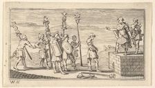 Shameful Discharge (John Beaver, Roman Military Punishments, 1725), after 1725. Creator: William Hogarth