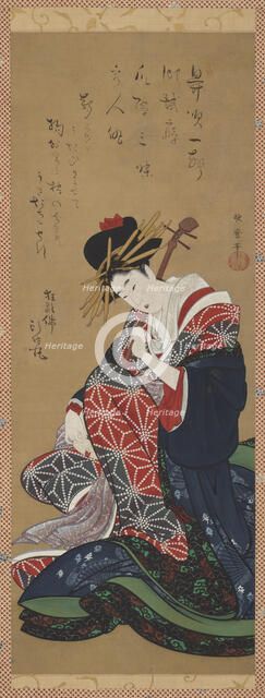 Shamisen Player, Edo period, late 18th-early 19th century. Creator: Kitagawa Utamaro II.
