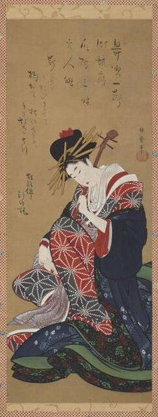 Shamisen Player, Edo period, late 18th-early 19th century. Creator: Kitagawa Utamaro II