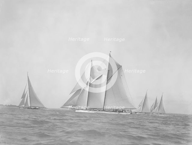'Shamrock', 'Westward', 'Britannia', 'Astria' and 'Velsheda', 1933. Creator: Kirk & Sons of Cowes.