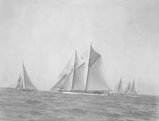 Shamrock Westward Britannia Astria and Velsheda 1933. Creator: Kirk & Sons of Cowes