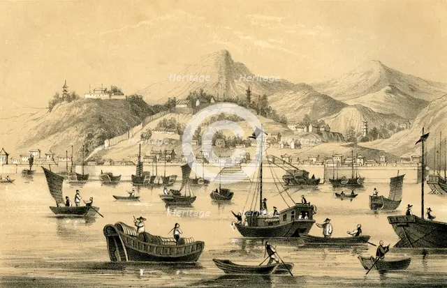'Shanghai, one of the five ports opened by the late treaty to British commerce', 1847. Artist: Unknown