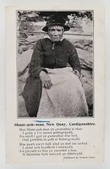 Shani-pob-man (Jane Leonard), New Quay, Cardiganshire with a short poem about her, c1906. Creator: Unknown